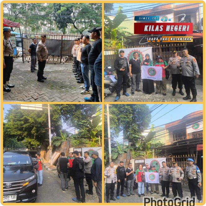 
Polsek Duren Sawit Amankan Keberangkatan Buruh FSP Farkes Reformasi Menuju Aksi May Day di Monas