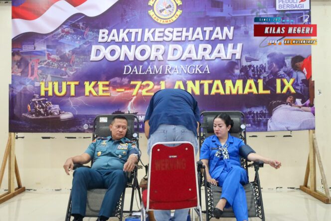 
Jelang HUT Ke-72, Danlantamal IX Ambon Gelar Bhakti Kesehatan Donor Darah