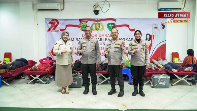 
Donor Darah Hari Bhayangkara ke-79, Polres Metro Jakarta Timur Himpun 137 Kantong Darah