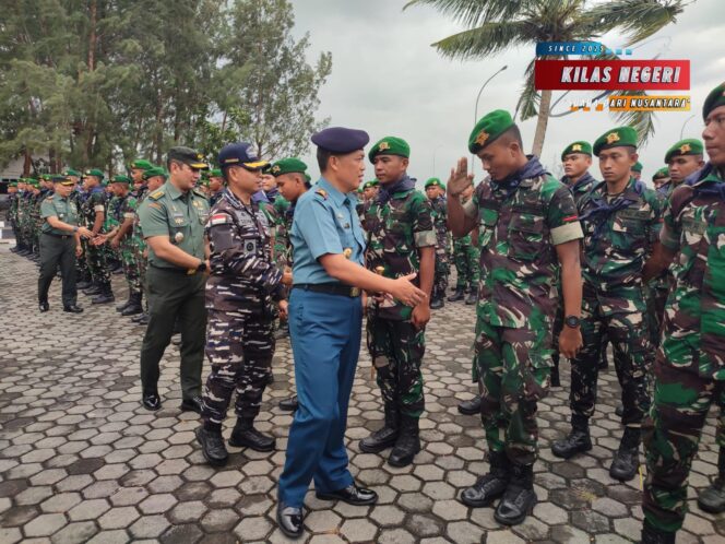 
Danlanal Bintan Hadiri Upacara Penyambutan Kedatangan Personel Teritorial Pembangunan 849/Baladau