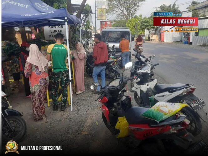 Denpom Divif 3 Kostrad menggelar Bazar Beras Murah di wilayah Pakatto Kompleks