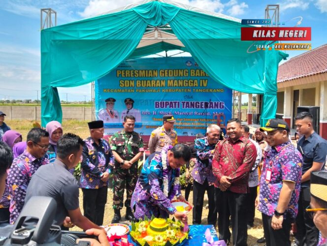 Danramil Sepatan, Dampingi Bupati Resmikan Relokasi SD di Pakuhaji