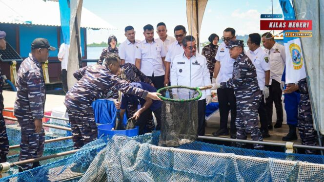 Dukung Penuh Program Ketahanan Pangan Nasional, Dankodaeral IX Gelar Panen Ikan di Keramba Jaring Apung