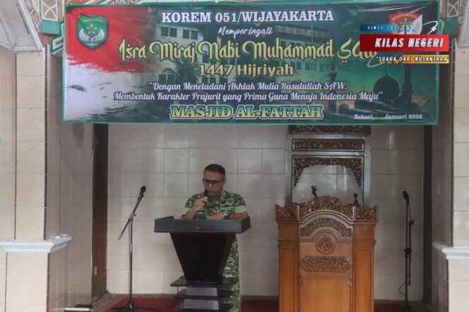 
Korem 051/Wijayakarta Menggelar Peringatan Isra Mi’raj Nabi Muhammad SAW di Masjid Al-Fattah