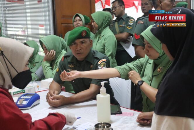 
Korem 052/Wkr Gelar Bakti Sosial Donor Darah dalam Rangka HUT ke-80 Persit KCK