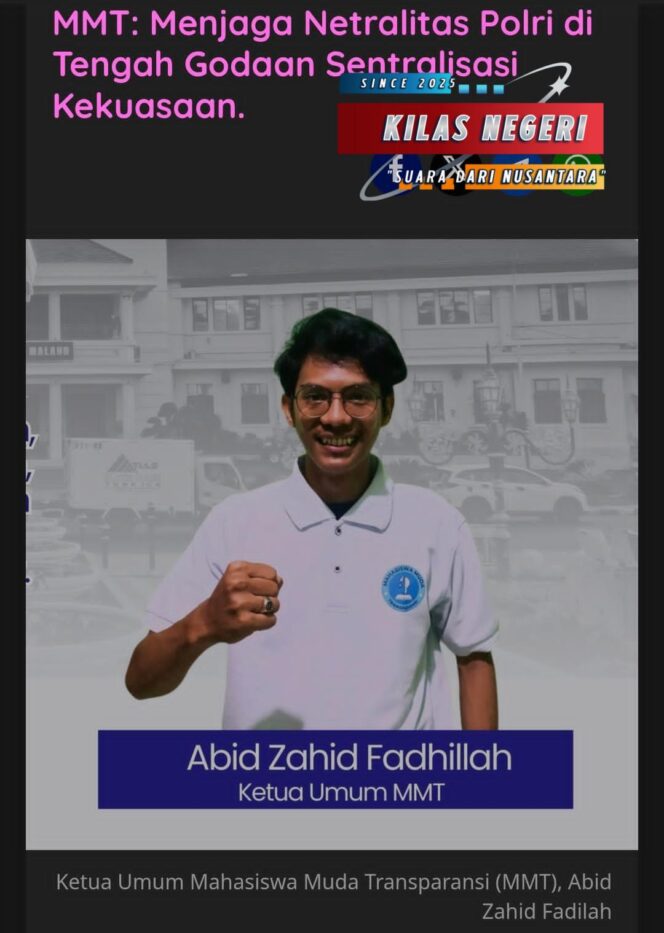 
Negara Kuat Adalah yang Biarkan Hukum Bekerja Independen – Mahasiswa Muda Transparansi Tanggapi Polemik Polri”