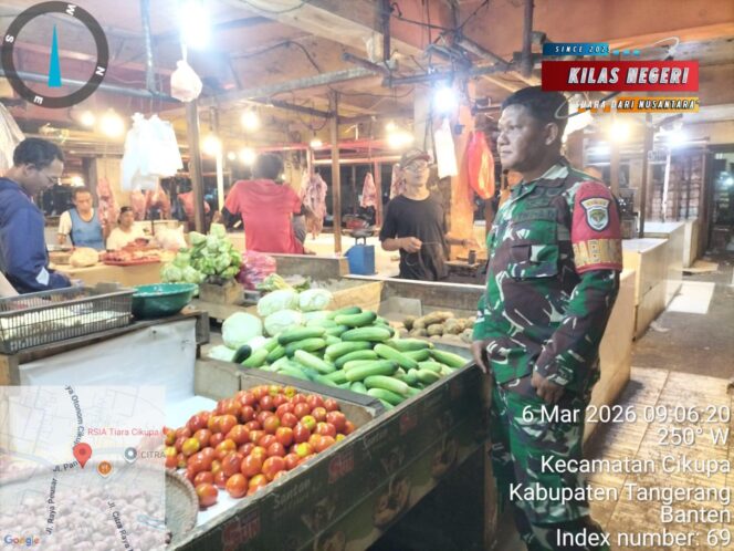 
Babinsa Cikupa Pantau Harga Sembako, Cabai Capai Rp90 Ribu